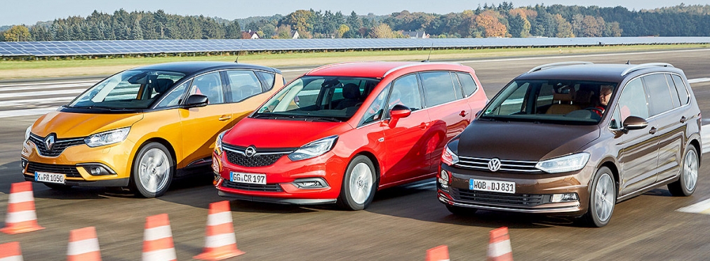 «Три красавца»: тест-драйв Opel Zafira, Renault Scénic и VW Touran