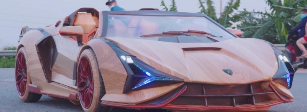  В сети показали деревянный Lamborghini Sian ручной работы