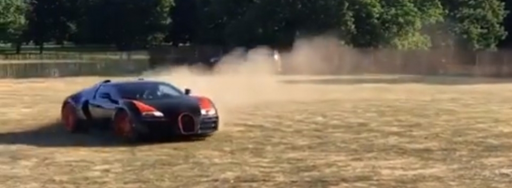 Bugatti Veyron продемонстрировал умопомрачительный дрифт на бездорожье