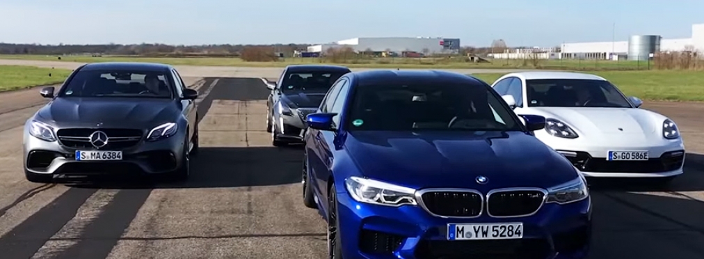 BMW M5, Cadillac CTS-V, Mercedes-AMG E 63 и Porsche Panamera сразились в гонке